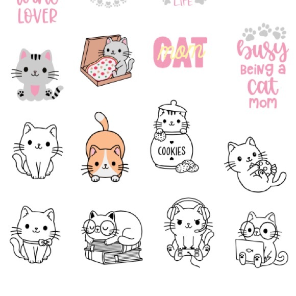Handmade Cat Mom Stickers - Picture 6 of 7